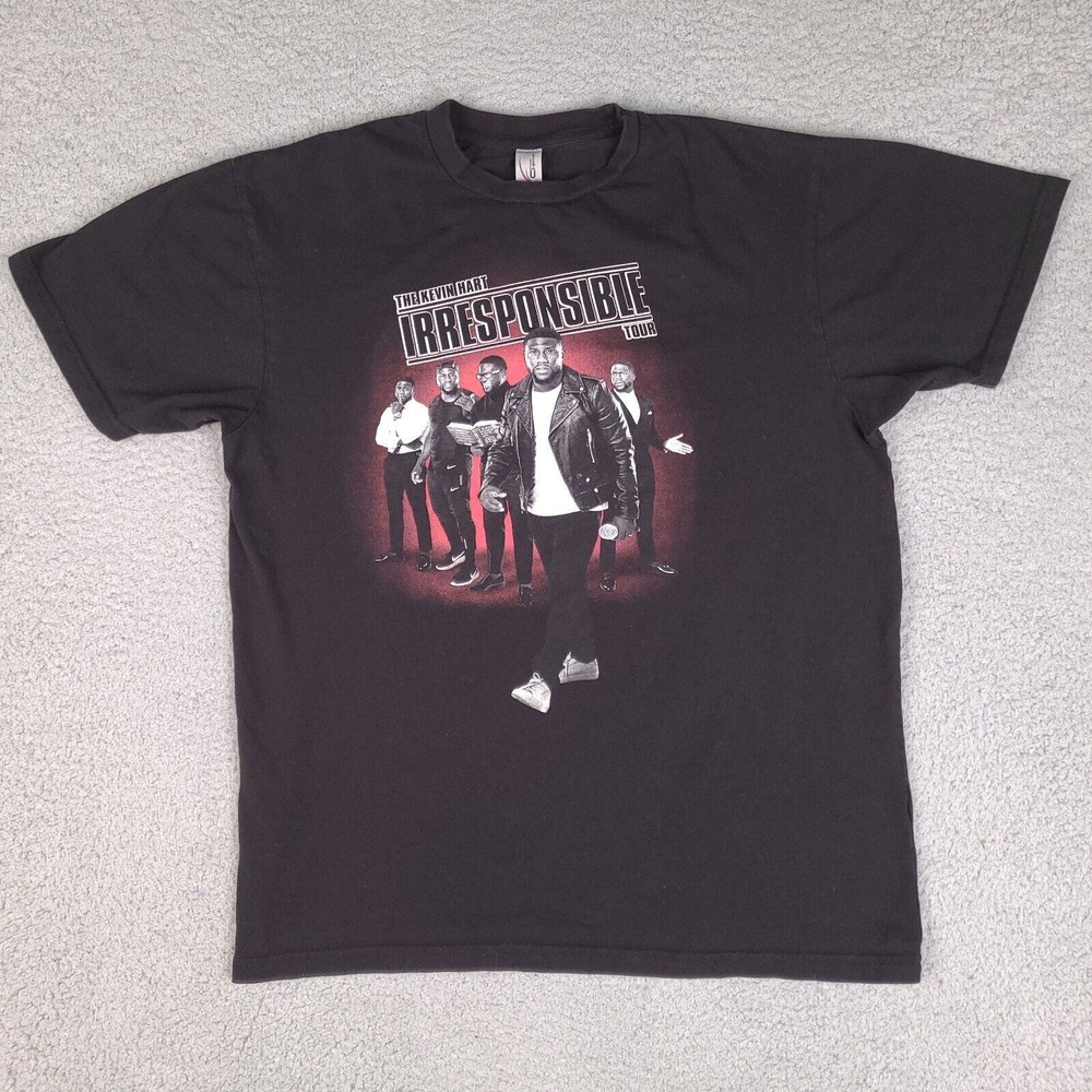 The Kevin Hart Irresponsible‎ Tour Comedy T-Shirt Mens Medium Black Short Sleeve